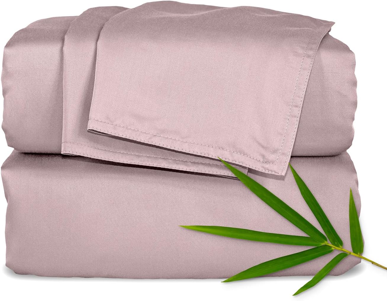 Pure Bamboo Queen Sheets - Luxuriously Soft & Cooling 100% Organic Viscose Bed Sheet Set | Dusty Pink, 2-Year Quality Promise