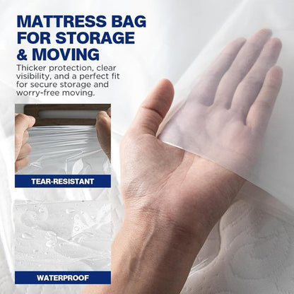Mattress Bags for Moving & Storage by [Brand Name] - Waterproof, Tear-Resistant, 107" x 78" x 14" for King/Queen Size