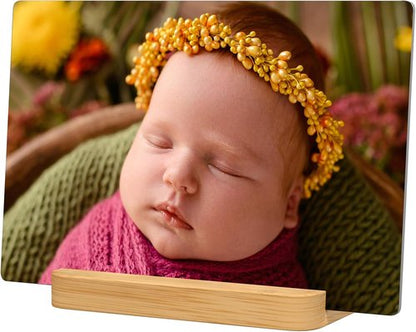 Custom Metal Photo Prints | Personalized Picture Gifts with Natural Bamboo Base - Ready to Hang Wall Art
