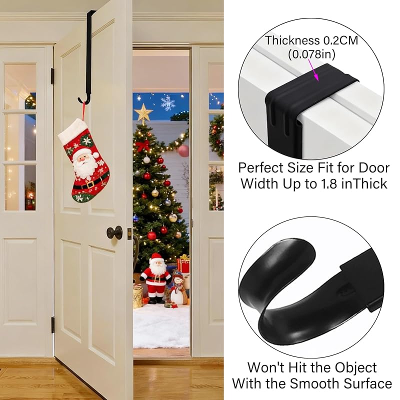 Black Adjustable Front Door Wreath Hanger, 15"–25"