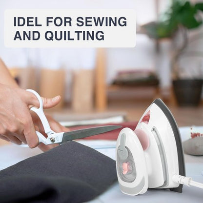 Beautural Mini Travel Steam Iron - Dual Voltage, Temperature Control, Non-Stick Soleplate | Ideal for Sewing & Quilting