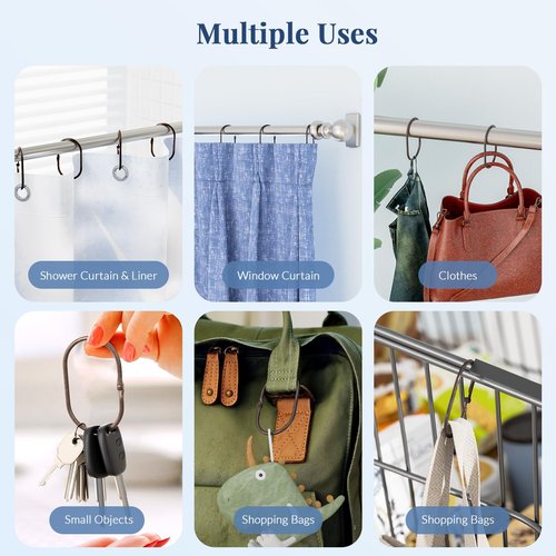 Bathway Shower Curtain Rings, Shower Curtain Hooks Bronze Curtain Rings 12 Pcs Anti-Drop Shower Rings for Curtain, Metal Shower Curtain Rings Rust Proof, Shower Hooks for Shower Curtain Rod