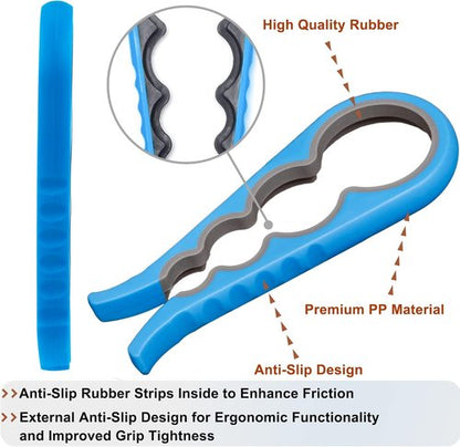 Bloss Anti-Skid Jar Opener - Easy Grip Lid Remover for Seniors & Small Hands | Blue