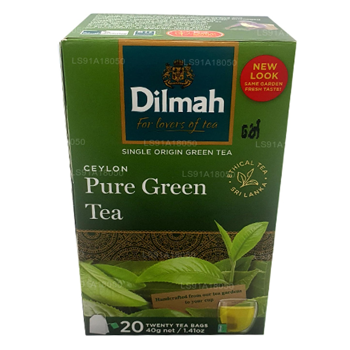 Dilmah Pure Ceylon Green Tea - 20 Tea Bags - Finest Sri Lankan Green Tea