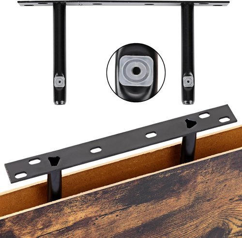 Fixwal Wood Floating Shelves - Set of 4 Rustic Brown Wall Decor with Invisible Brackets | Ideal for Bathroom, Living Room, Bedroom, Kitchen