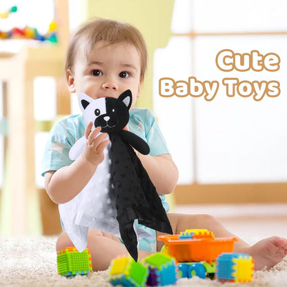 Pro Goleem Cat Loveys - Soft High Contrast Security Blanket for Babies | 16 Inch Stuffed Animal Gift