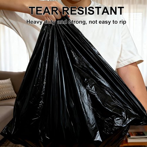 30 Gallon Heavy Duty Drawstring Trash Bags by [Brand Name] - Extra Thick, Tear & Leak Resistant | 30 Count, Black