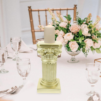 Uonlytech Nordic Marble Roman Column Candlestick - 7.67" Marble Pillar Candleholder for Cozy Home Decor