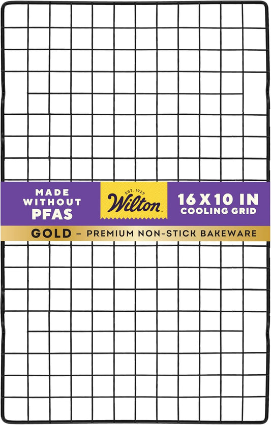 Wilton Gold Non-Stick Bakeware - Premium Warp-Resistant Design with Cooling Grid | 16 x 10 in