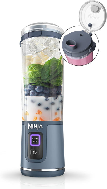Ninja BC151NV Portable Blender - Cordless 18oz Personal Blender for Smoothies & Shakes | BPA Free, USB-C Rechargeable, Denim Blue