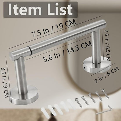 Brushed Nickel Toilet Paper Holder by [Brand Name] - Double Post Pivoting Design, Rustproof & Wall Mount for Mega Rolls