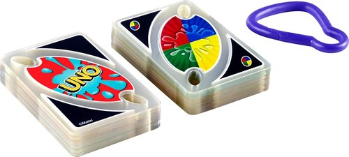 Mattel Games UNO Splash Card Game - Waterproof Cards & Portable Clip for Travel | Perfect for Camping & Game Nights