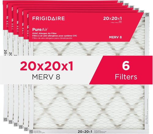 Frigidaire PureAir® MERV 8 Electrostatic Pleated Air Conditioner Filters - 20x20x1 Size, 6 Pack