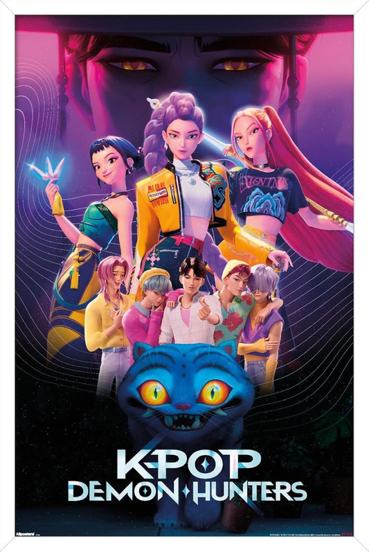 Netflix KPop Demon Hunters Wall Poster - Framed 22.4L x 14.7W | Stylish Home Decor