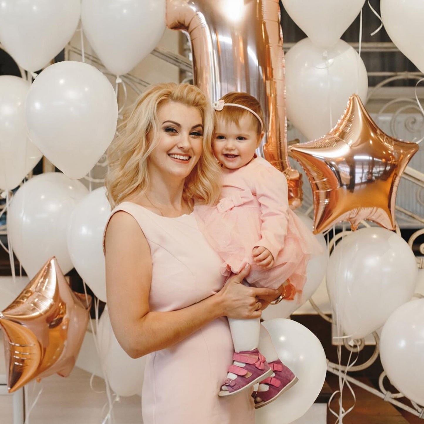 White Balloons - 100 Pack 12-Inch Latex Birthday Decorations for Weddings & Parties