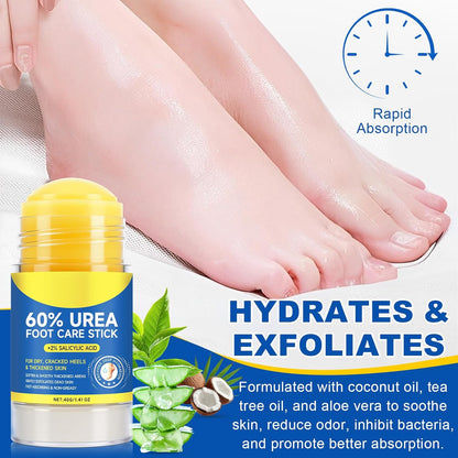Skiennix Urea Cream Stick - Maximum Strength 60% Urea & 2% Salicylic Acid for Dry Cracked Skin | 1.4oz
