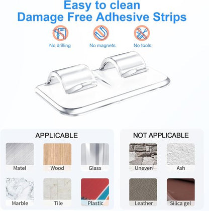Hetyue Heavy-Duty Outdoor String Light Hooks - 66Pcs Waterproof Adhesive Clips for Christmas Lighting