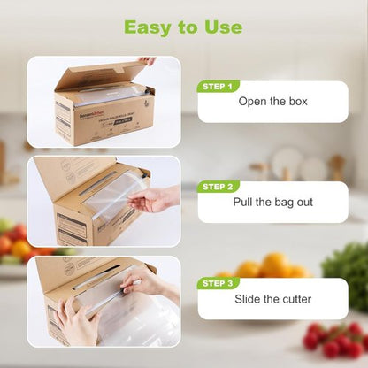 Bonsenkitchen Vacuum Sealer Bags Rolls - 11” x 150’ | BPA-Free, Easy Cut & Seal for Meal Prep & Sous Vide Cooking