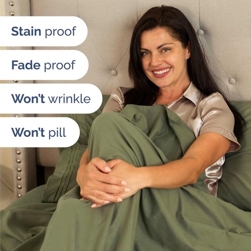 Hotel Luxury Twin Size 3-Piece Sheet Set by [Brand Name] - Comfy, Breathable & Cooling - Deep Pockets, Soft & Wrinkle-Free - Sage Green