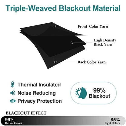 ChrisDowa Blackout Curtains 102 Inches Long 2 Panels Set for Living Room, Grommet Thermal Insulated Room Darkening Curtains for Bedroom (Black, 52 x 102 Inch)