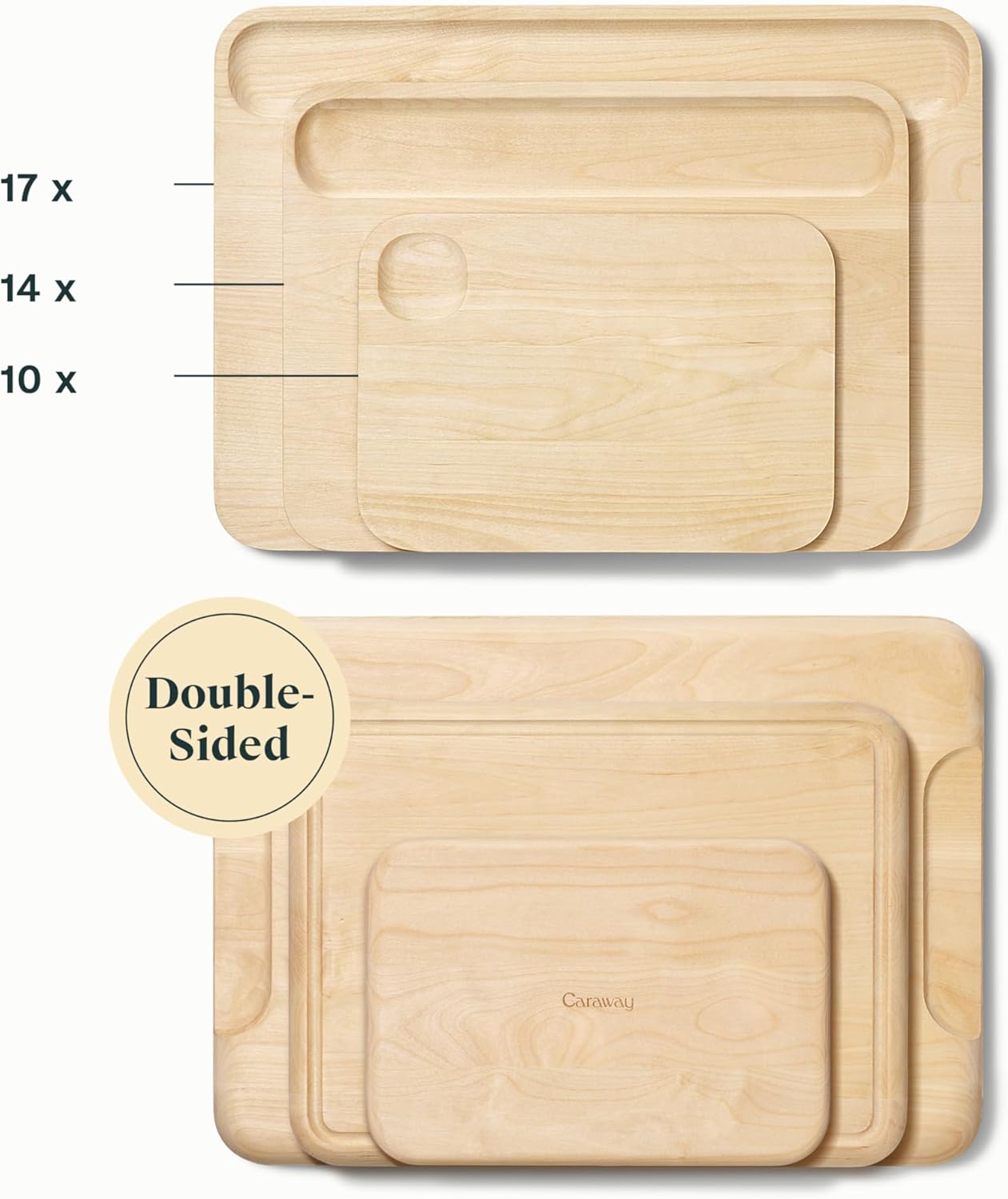 Caraway Cutting Board - Small Double-Sided Wood Board (10 x 7”) - FSC-Certified Birch, Food-Safe Finish