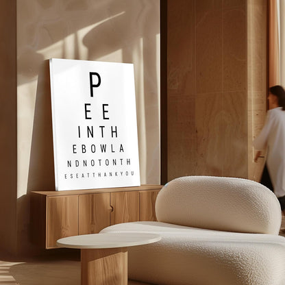 Poster Master Eye Chart & Rules Canvas - Humorous Bathroom Sign Print | Minimal Typography Decor - Available in 8x10 to 30x40