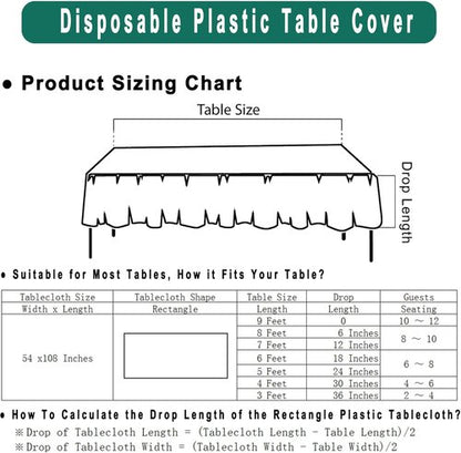 Aqua Blue Tablecloths by [Brand Name] - Disposable 54 x 108 Inch Covers for Baby Showers & Parties