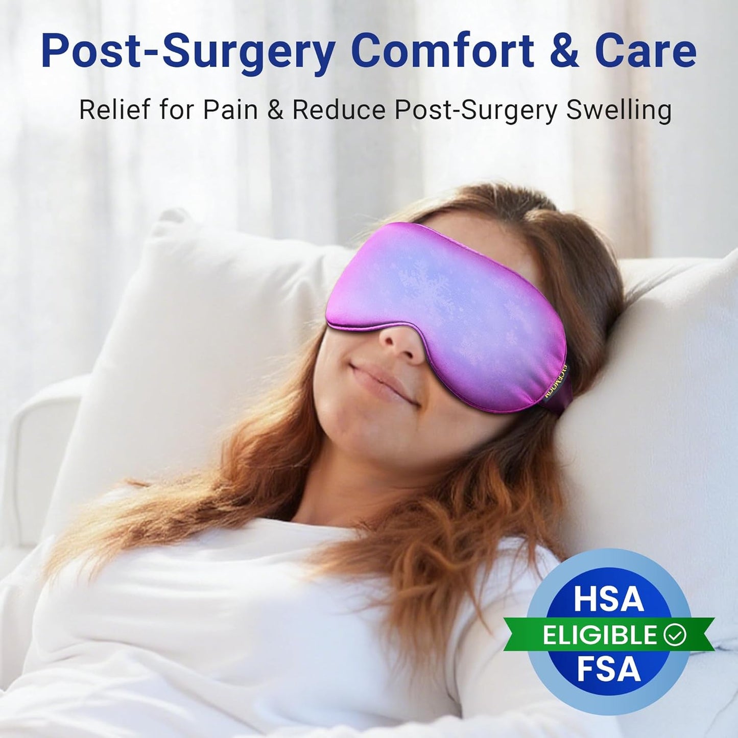 Skiennix Cooling Eye Mask - Fast Relief for Puffy Eyes & Migraines | Reusable Gel Pack in Purple