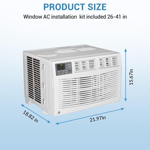 8000 BTU Window Air Conditioner with WiFi, Window AC Unit 110-115V Cools Up to 350 Sq. Ft., Energy Saving with Remote & App Control & Timer Function, Perfect for Small Rooms, Living Room, Office