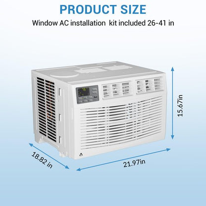8000 BTU Window Air Conditioner with WiFi, Window AC Unit 110-115V Cools Up to 350 Sq. Ft., Energy Saving with Remote & App Control & Timer Function, Perfect for Small Rooms, Living Room, Office