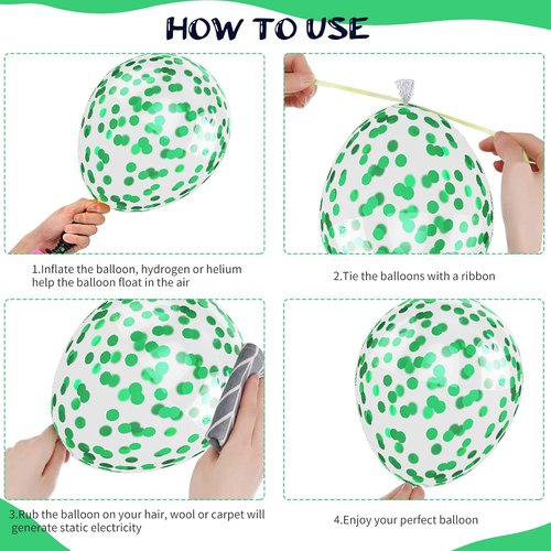 50Pcs Green & Black Balloons - 12 Inch Latex Balloons for Video Game & Football Theme Parties