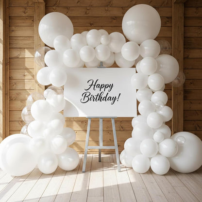 RUBFAC 36 Inch White Giant Latex Balloons - Perfect for Weddings, Birthdays & Photo Shoots