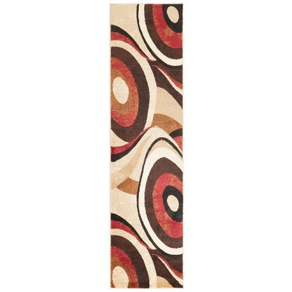 Home Dynamix Tribeca Slade Modern Runner Rug, Abstract Brown/Red 26"x12'