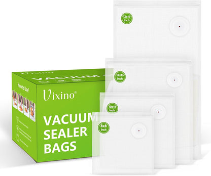 Vacuum Sealer Bags - 40 Reusable BPA-Free Bags for Meal Prep & Sous Vide Cooking | Compatible with Handheld & External Vacuum Sealers