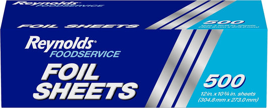 Reynolds Pre-Cut Aluminum Foil Sheets - Perfect for Catering & Restaurants | 12 x 10.75 Inches, 500 Ct.