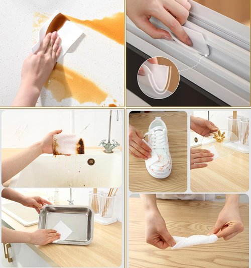 Magic Sponge | 52Pcs All-Purpose White Melamine Eraser Sheets for Easy Cleaning of Furniture & Shoes
