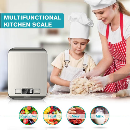 Ultrean Digital Kitchen Scale - Accurate LCD Display for Baking & Meal Prep | 11lb Capacity, 304 Stainless Steel