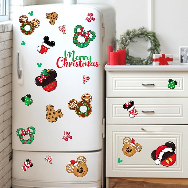 Mfault Merry Christmas Window Clings 9 Sheets - Christmas Cookie Variation