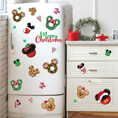 Mfault Merry Christmas Window Clings 9 Sheets - Christmas Cookie Variation