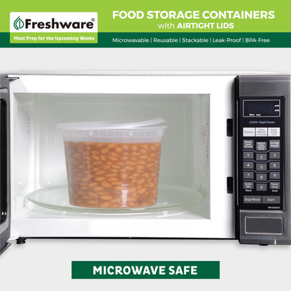 Freshware Plastic Deli Containers 32 oz, 64 ounce, 64 oz, 12-Set