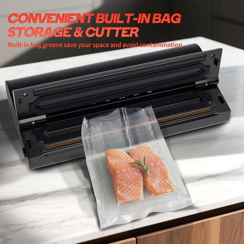 **Regine Switzerland Vacuum Sealer Machine - 85Kpa Food Preservation with Built-In Cutter & Starter Kit**