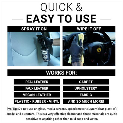 Car Guys Super Cleaner - Effective Interior Cleaner for Leather & Upholstery | 18 Oz Kit with Microfiber Towel
