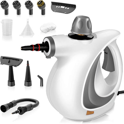 Skiennix Pressurized Handheld Steam Cleaner - Multi-Surface Deep Cleaning with 12 Accessories | Dark Gray