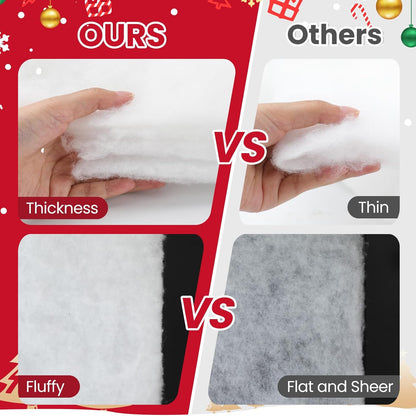 Vodiye Fluffy Snow Blanket - Lifelike Artificial Snow for Christmas Decor | Soft & Thick (2pcs)