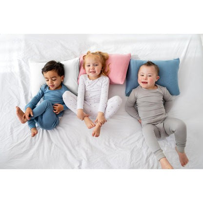 Dreamland Baby Premium Toddler Pillow and White Pillowcase, 13 x 18. Machine Washable, Ergonomic Kids Pillow + Ultra Soft Viscose Pillowcase. Mom-Owned US Business, Premium Materials