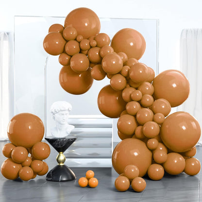 PartyWoo Light Brown Balloons - 100 Pcs Latex Balloon Arch Kit | Various Sizes for Birthday & Wedding Decor