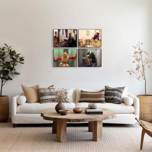 Funny Bathroom Canvas Wall Art Set by Dumb and Dumber | Humorous Movie Posters for Restroom Decor, Unframed 11x14 Inch