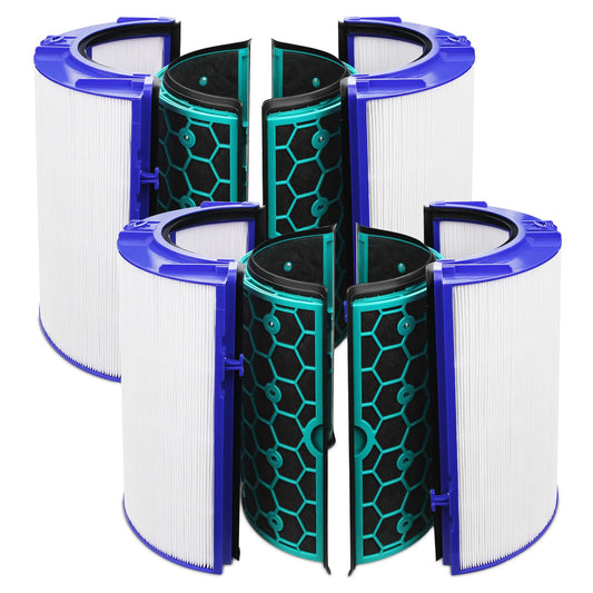 TP04 Replacement True Hepa Filter for Dyson HP04 TP04 DP04 TP05 DP05 Purifier Fan Sealed Two Stage 360° Filter, 2 PACK HEPA Filter & 2 PACK Activated Carbon Filter