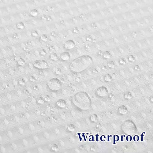 CYPL No Hooks Required Waffle Weave Shower Curtain with Snap in Liner-Hotel Grade Waterproof & Mesh Top Window Spa Like Bath Curtain Machine Washable Heavy Duty 71Wx74L(White)