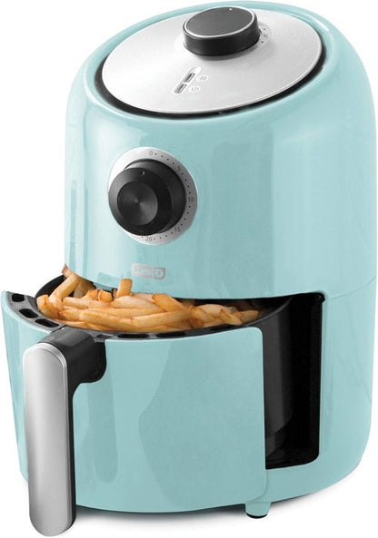 Dash Compact Air Fryer - Healthy Cooking with Auto Shut-Off & Adjustable Temperature Control - 2 Quart - Aqua
